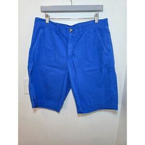 Johnnie O Shorts Mens 36 Blue Solid 10" Inseam Hybrid Chino Performance Golf